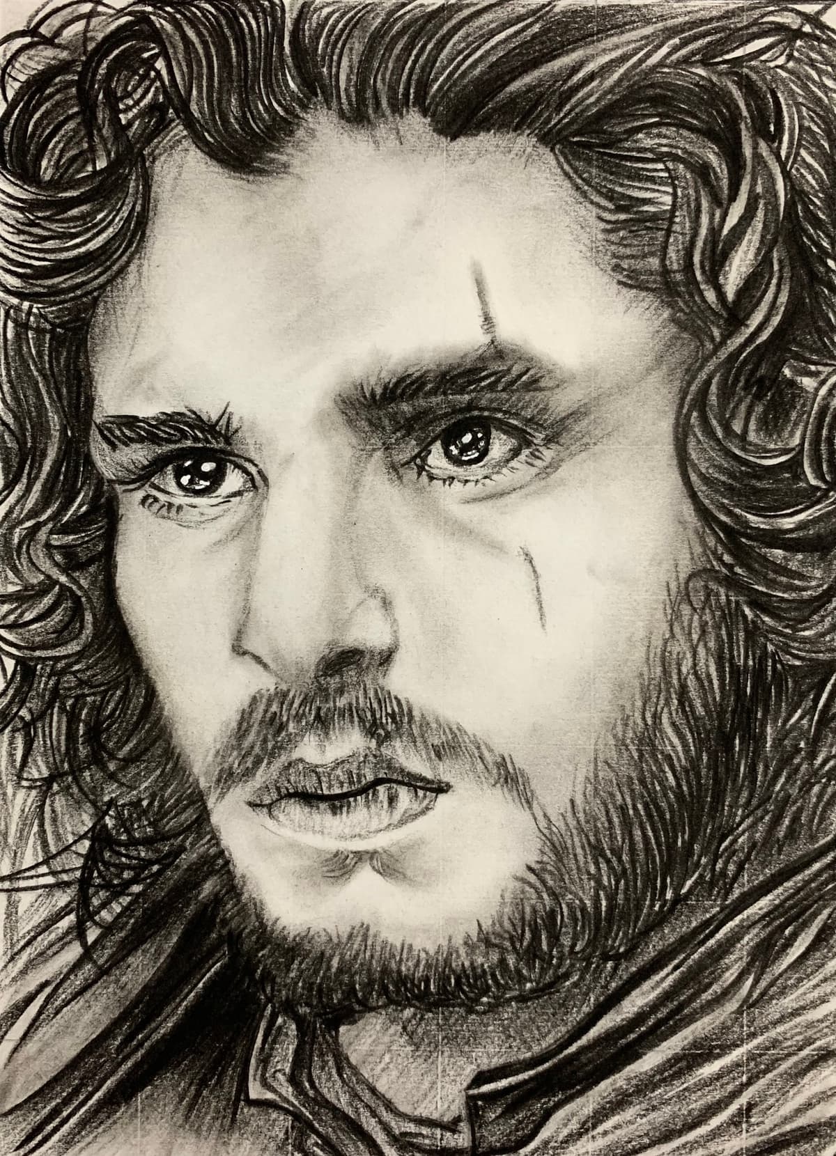 Pencil portrait of Jon Snow